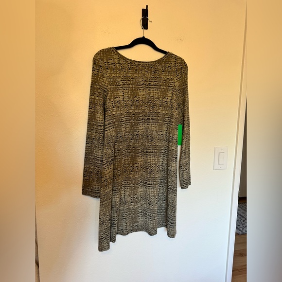 NEW Pact Revive Organic Cotton Swing Mini Dress Green Long Sleeve Small NWT - Picture 6 of 8